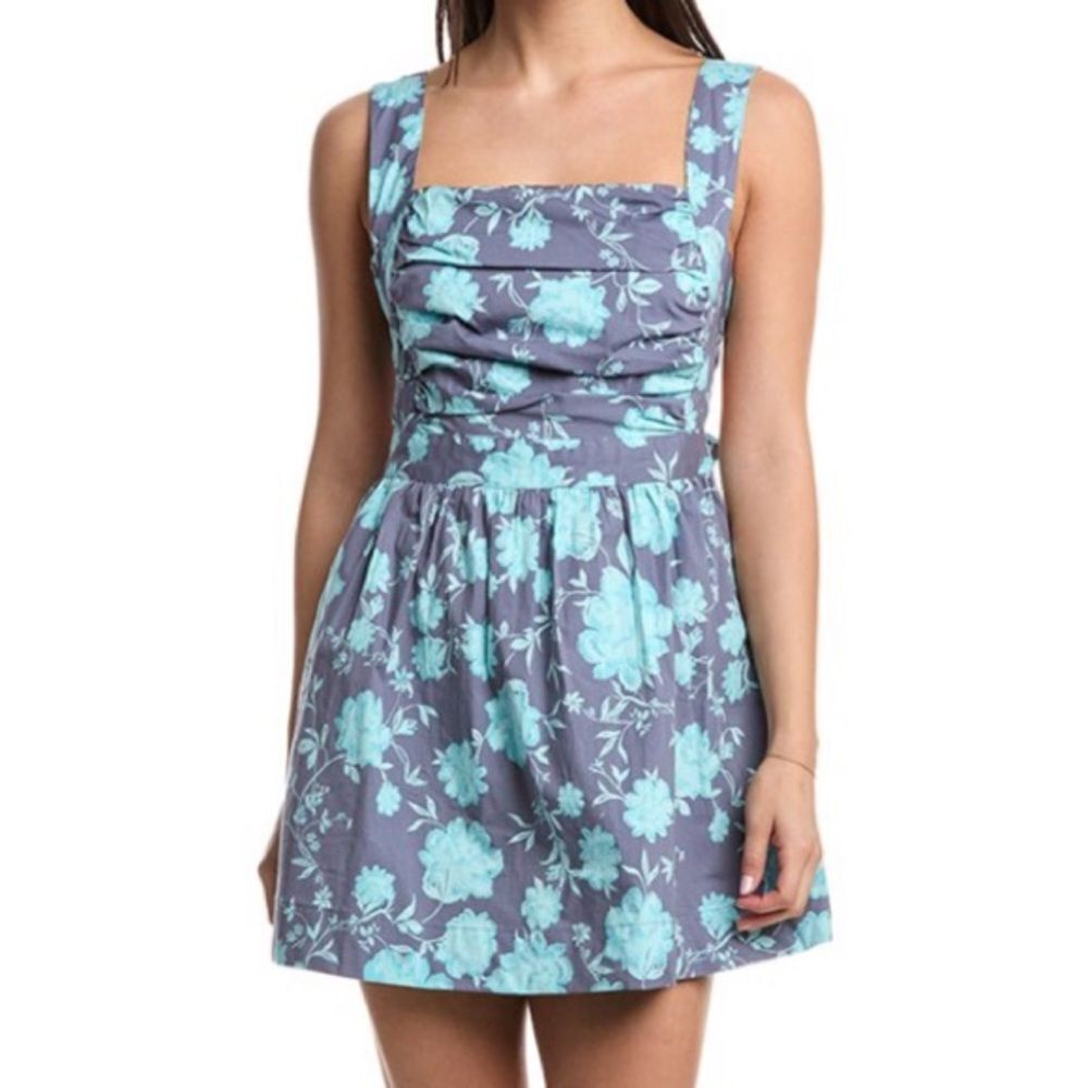 Free People Women’s Meet Me in Maui Sleeveless Minidress in Ocean Combo Size XL